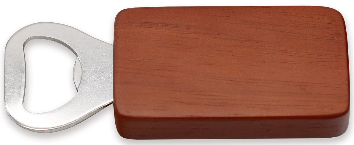 Back of needlepoint bottle opener showing wooden back