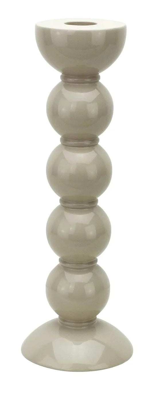 Tall Bobbin Candlestick - Cappuccino