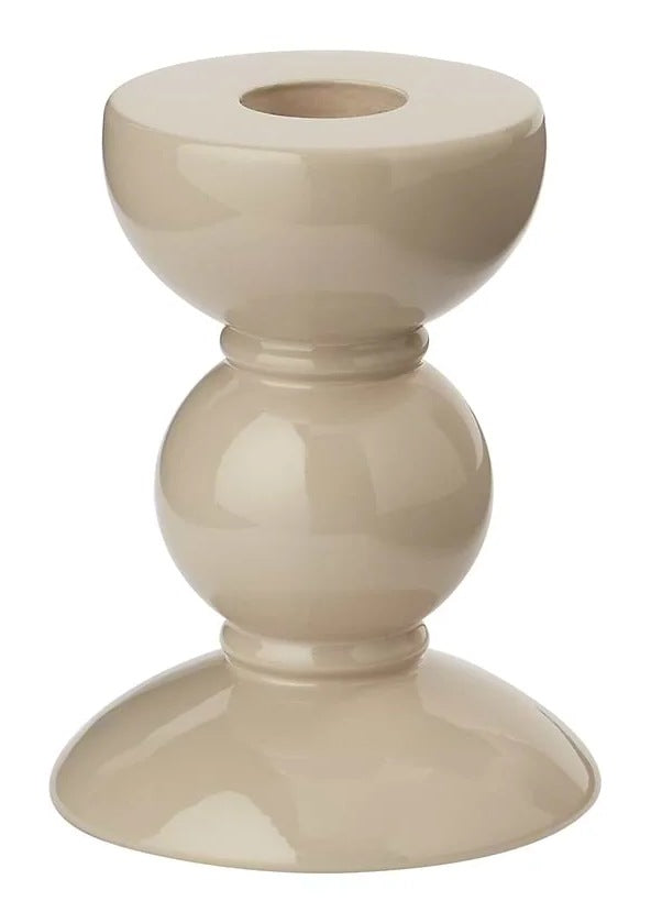 Small Bobbin Candlestick - Cappuccino