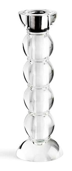Tall Icy Bobbin Candlestick - Clear
