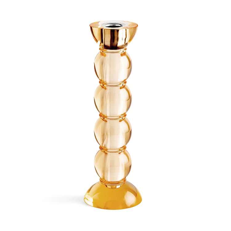 Icy Bobbin Candlestick Orange - 23cm