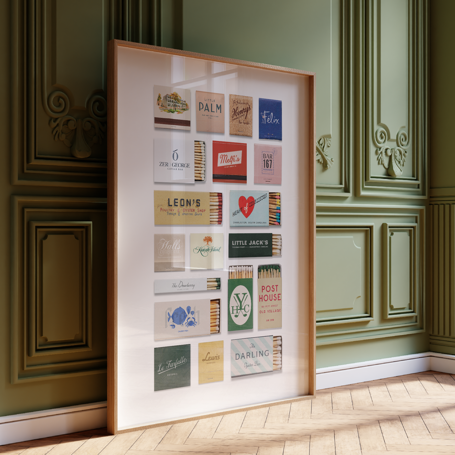 Charleston Matchbook Collage Poster