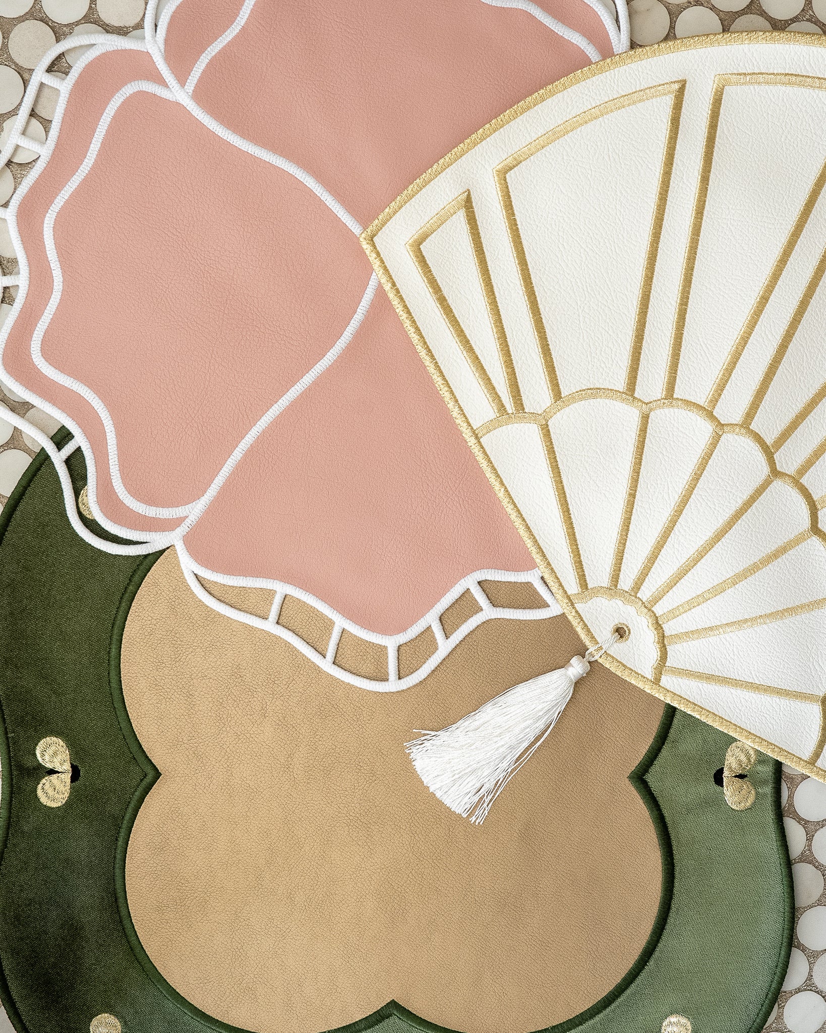 Pink Eclipse Faux Leather Placemat - Set of 6