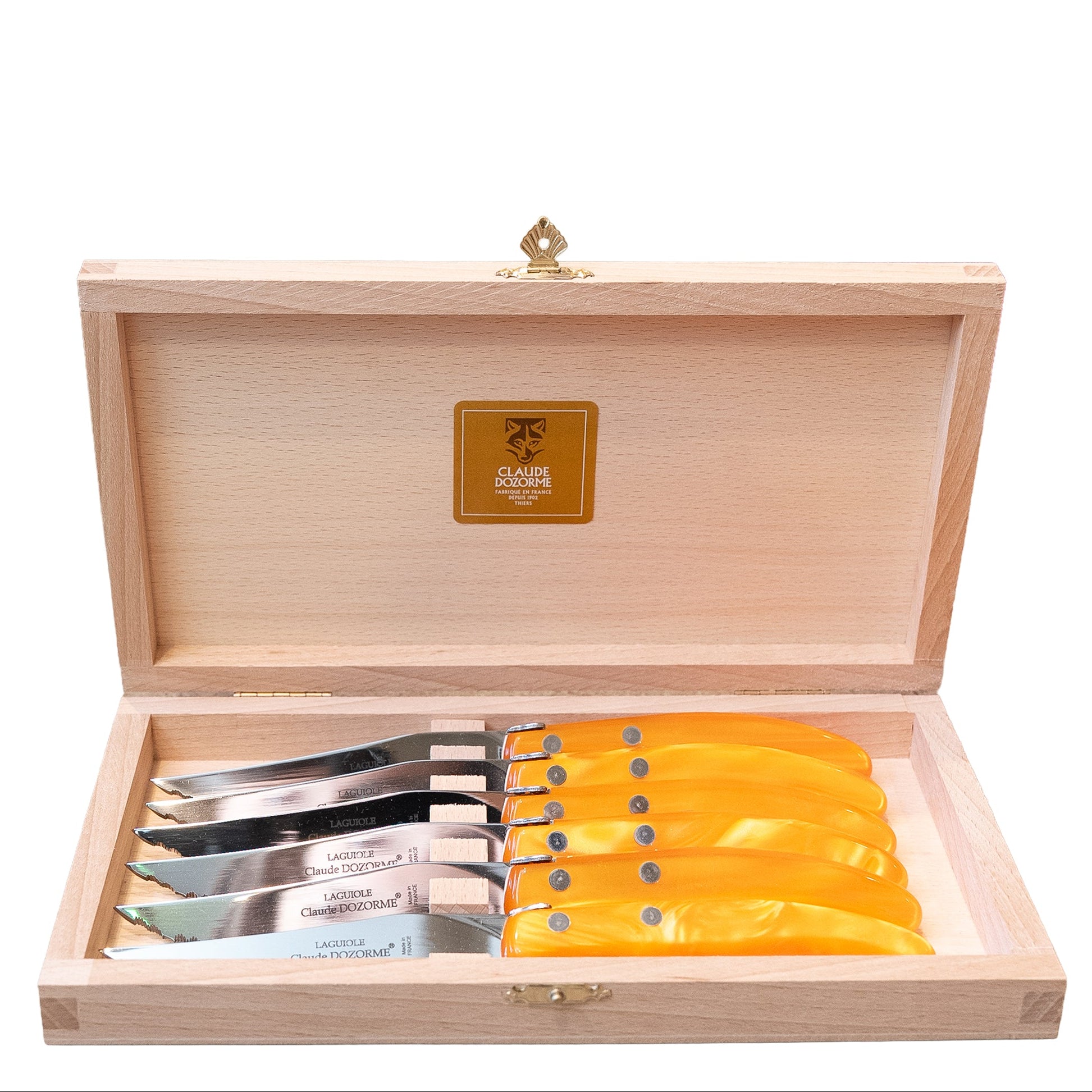 Box of 6 Orange Steak Knives