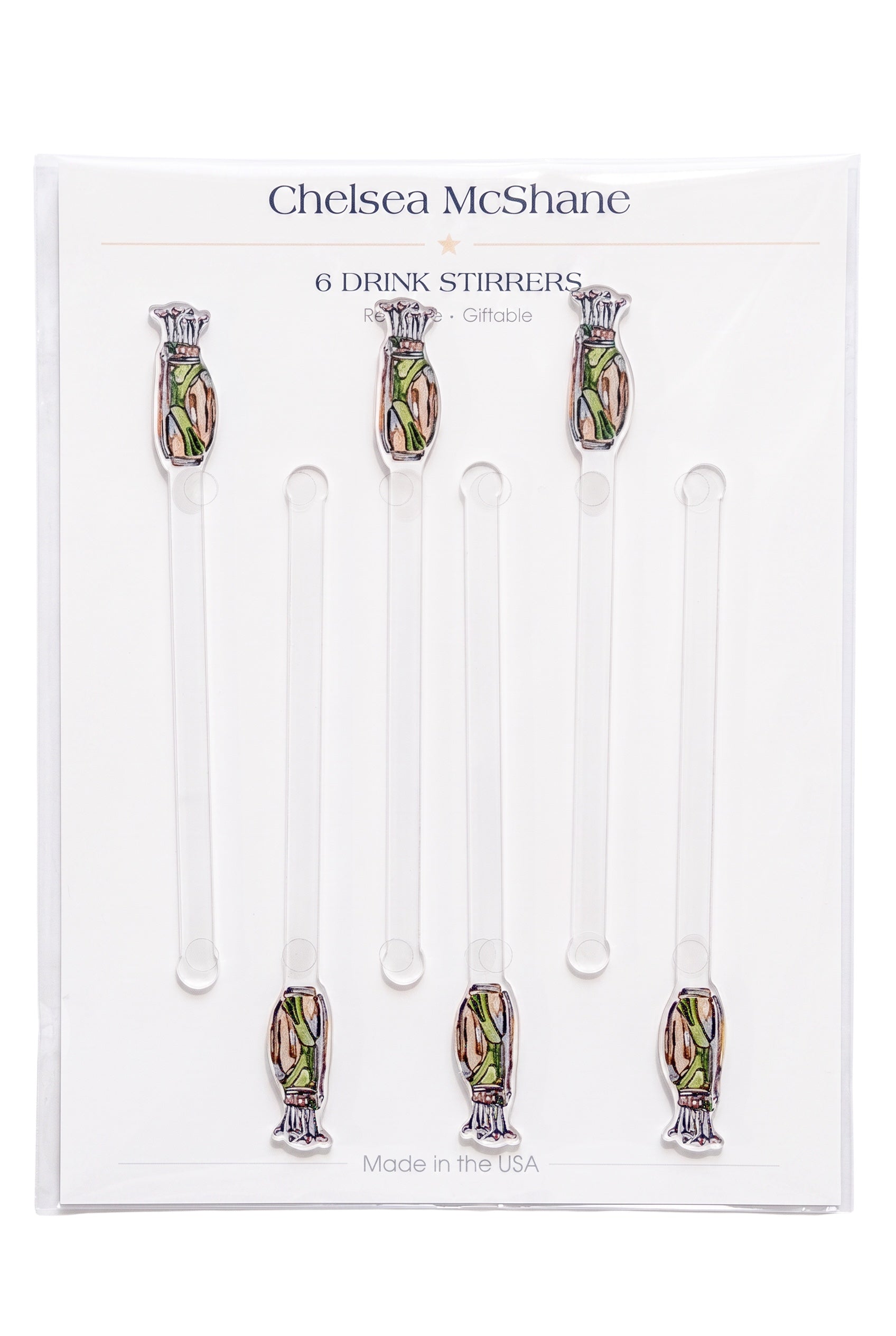 GOLF CLUBS DRINK STIRRERS