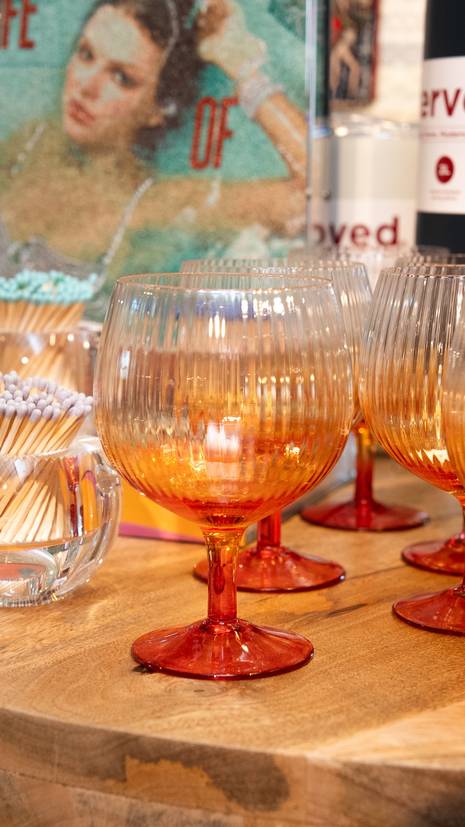Ombre Stemmed Fluted Goblet