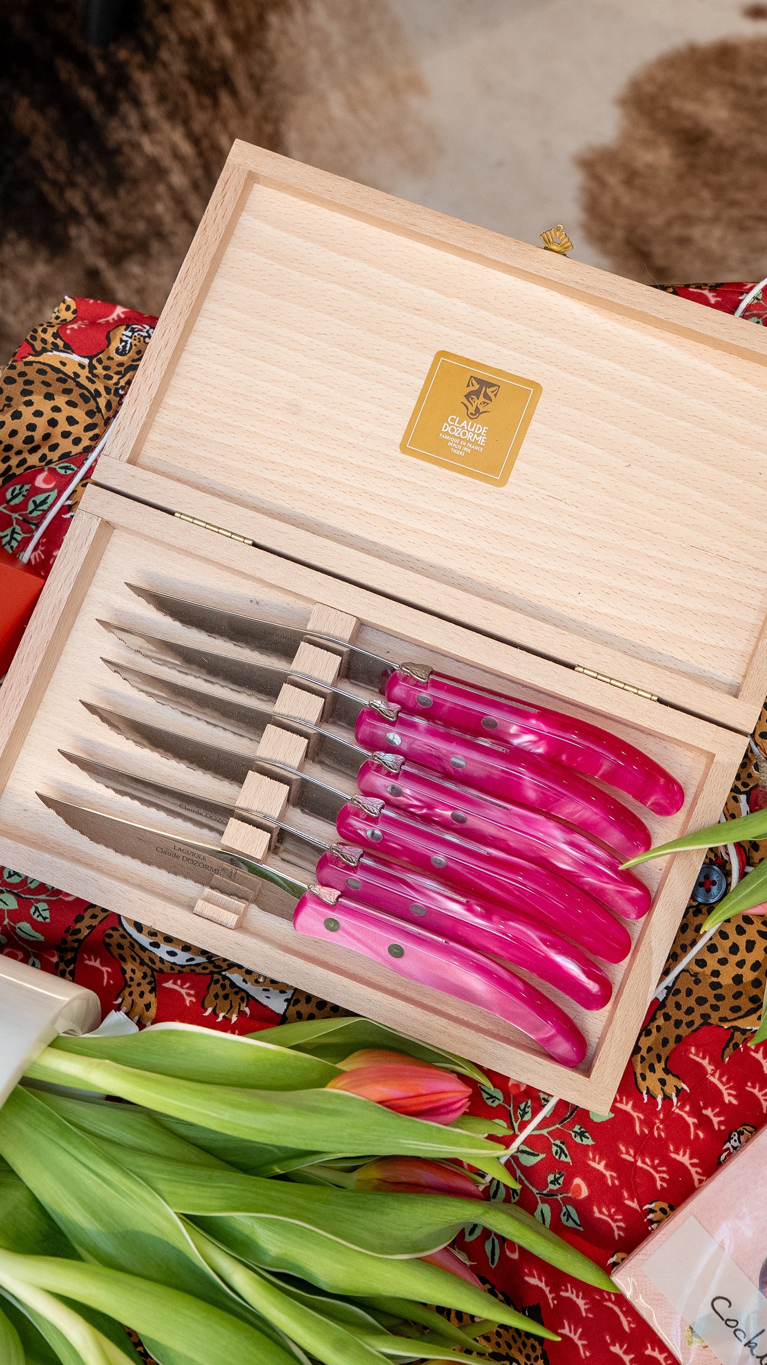 Box of 6 Pink Steak Knives