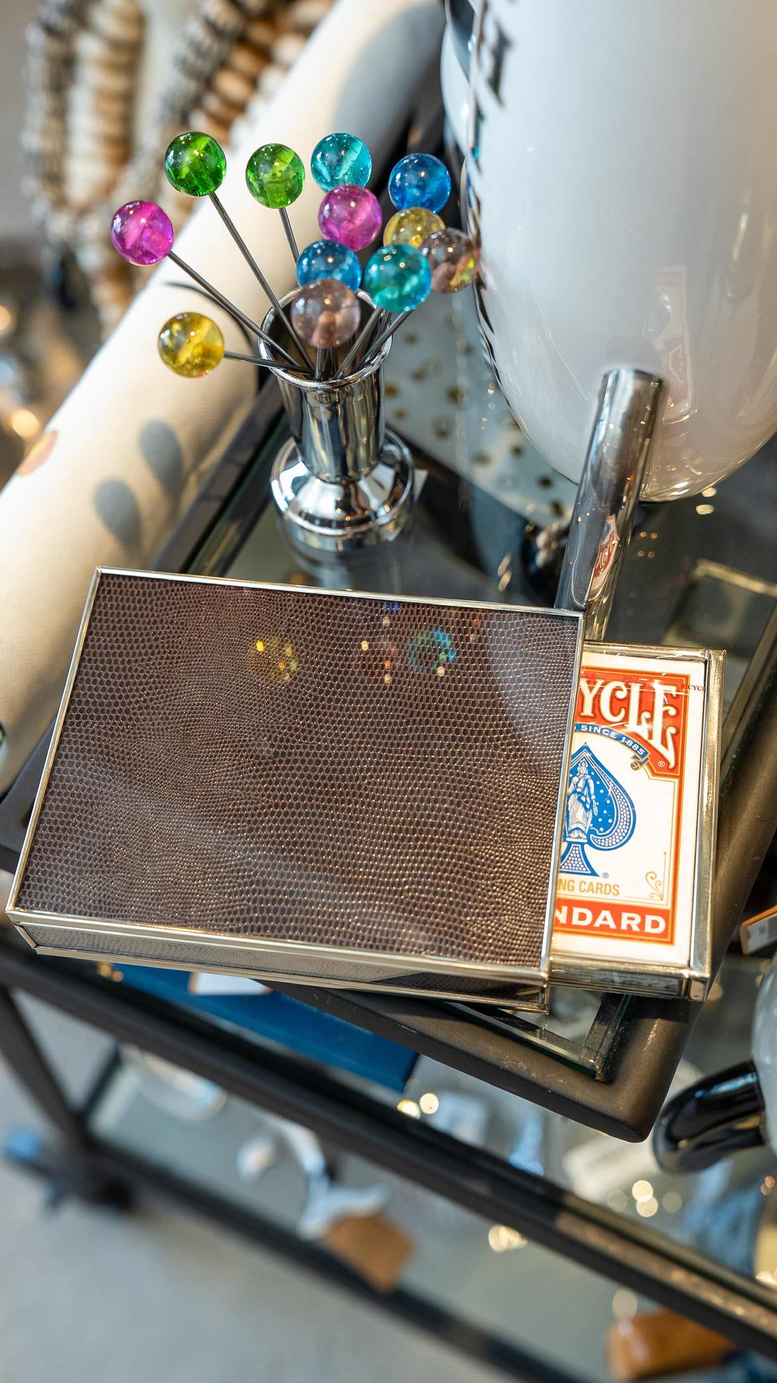 Brown Lizard Skin Playing Card Box