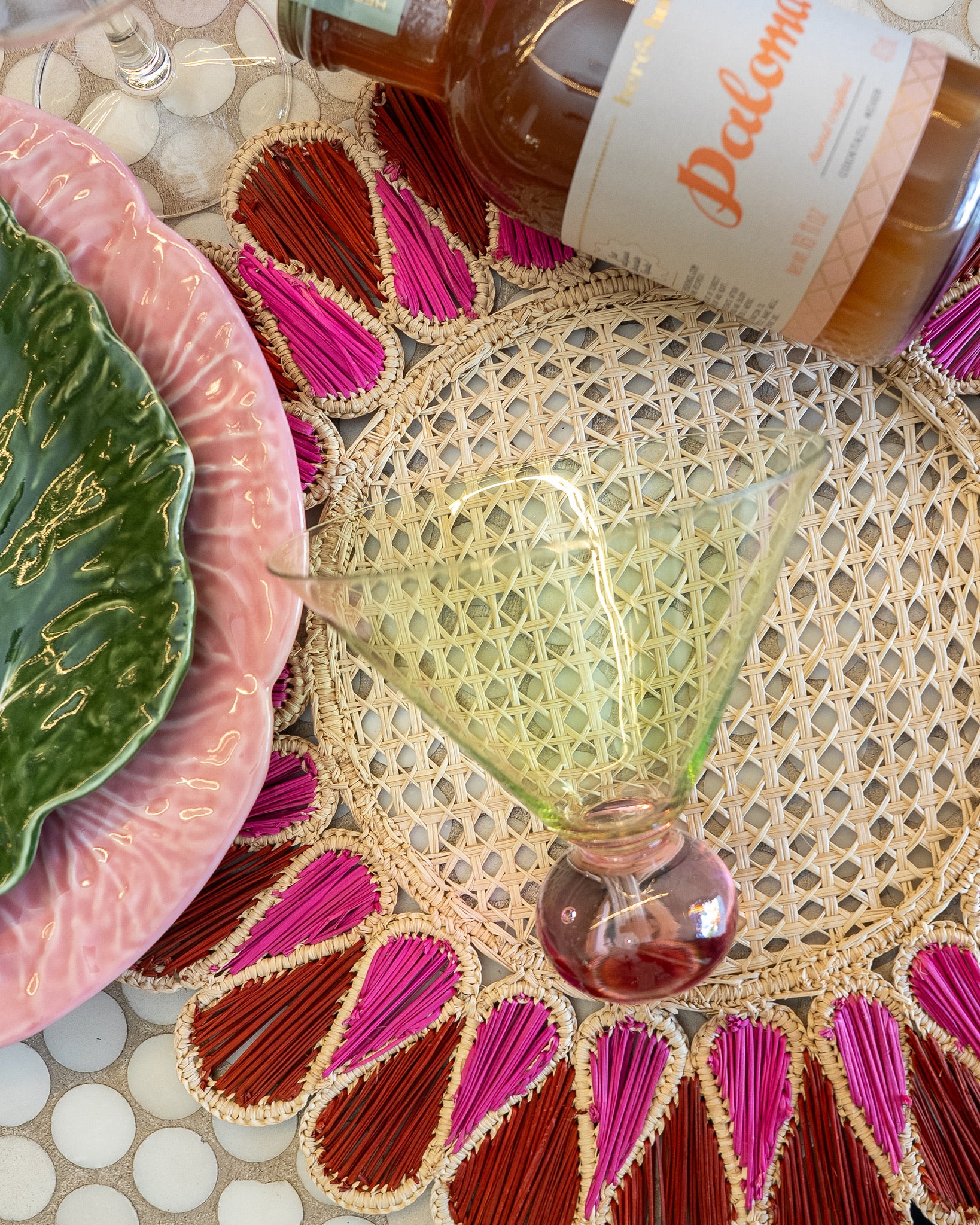 Two-Tone Martini Glass with Ball Stem