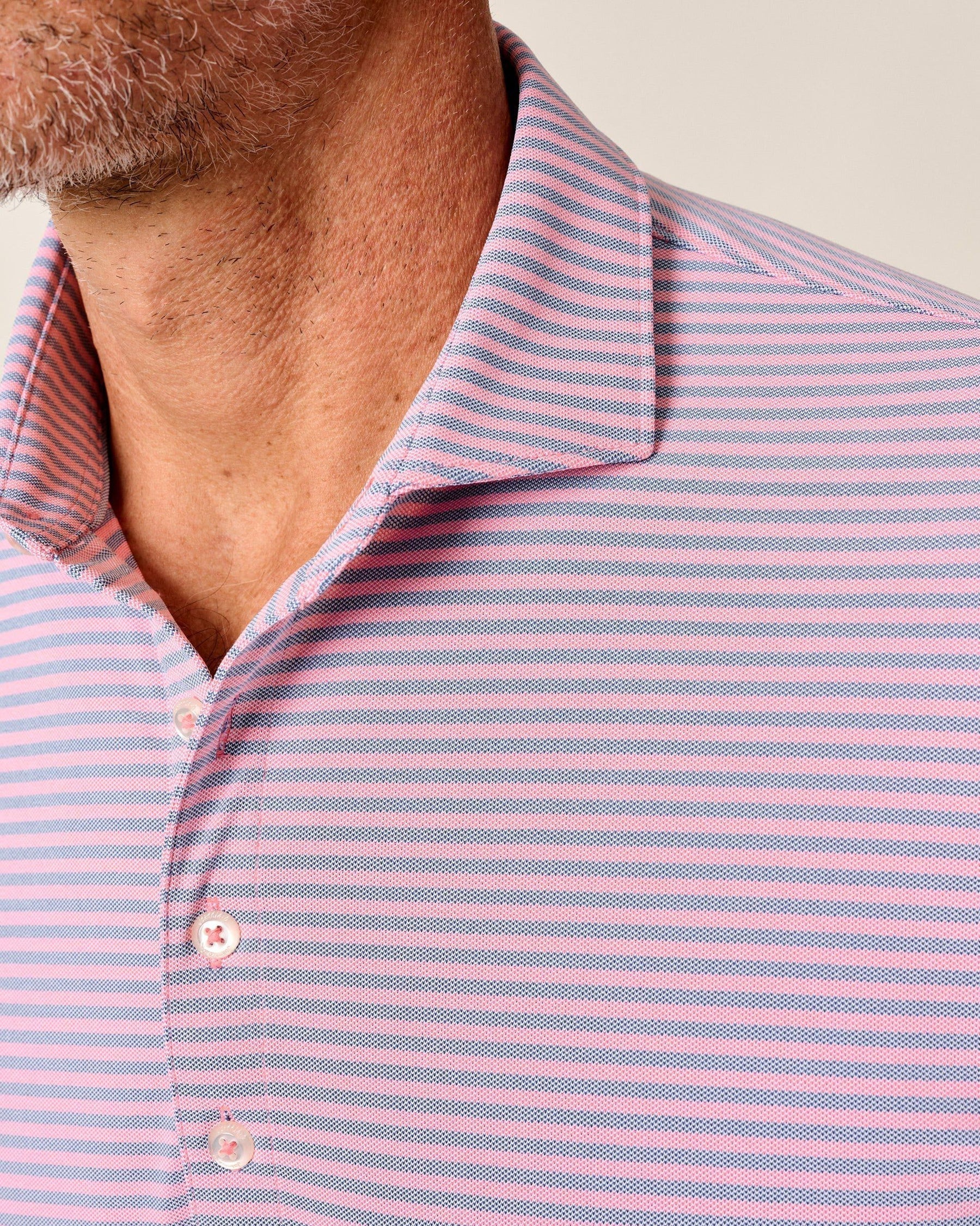 Stetson Stripe Performance Mesh Polo