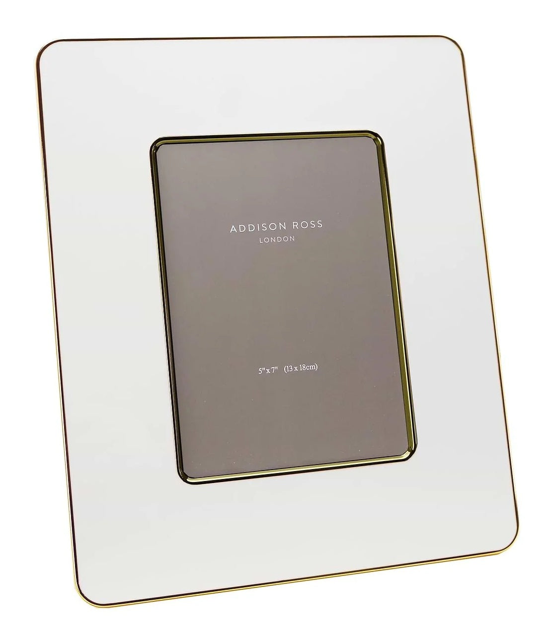 Enamel Studio Frame - White & Gold, 5x7