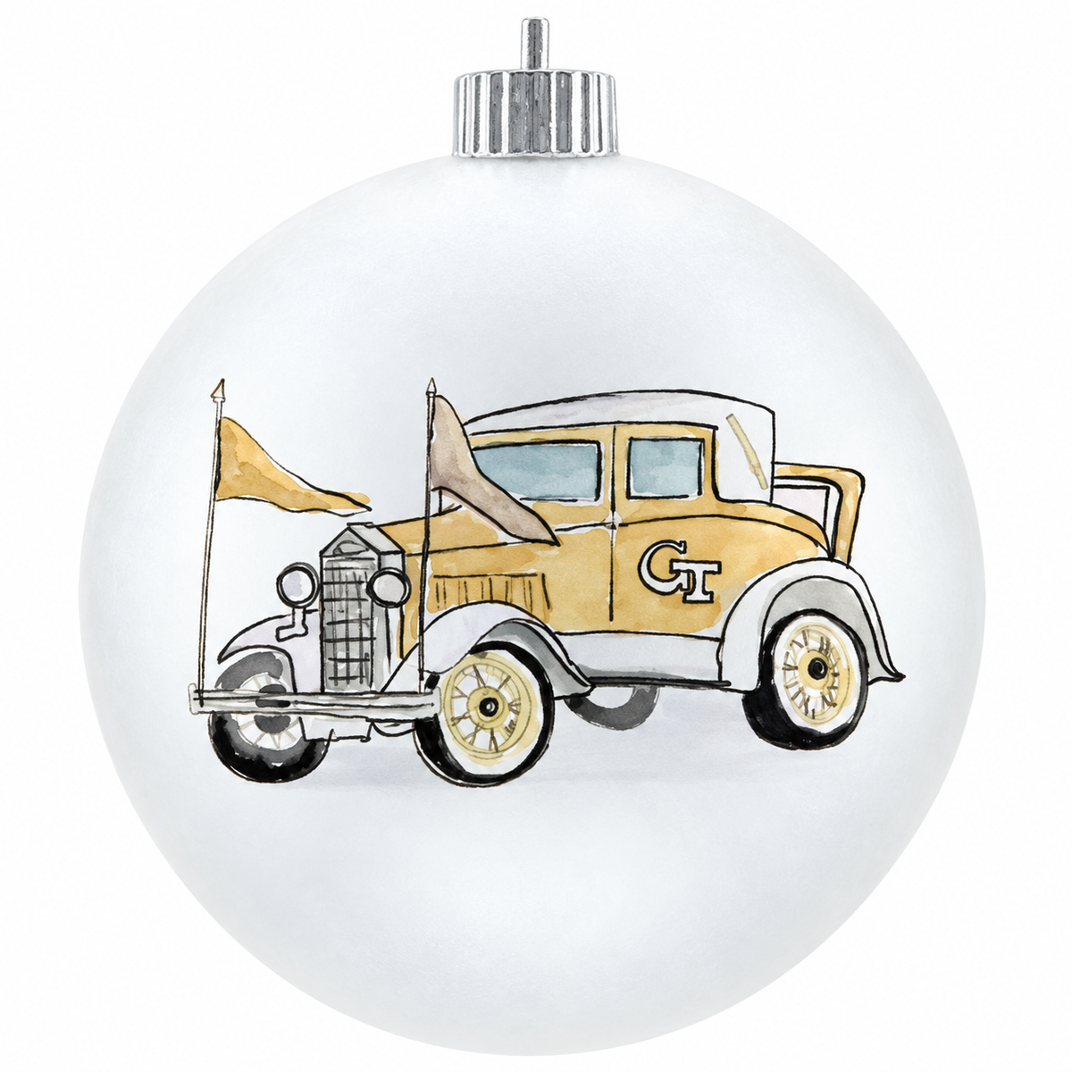 Georgia Tech Spirit Glass Ball Ornament
