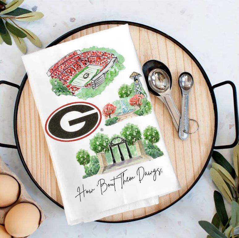 Georgia Landmark Tea Towel