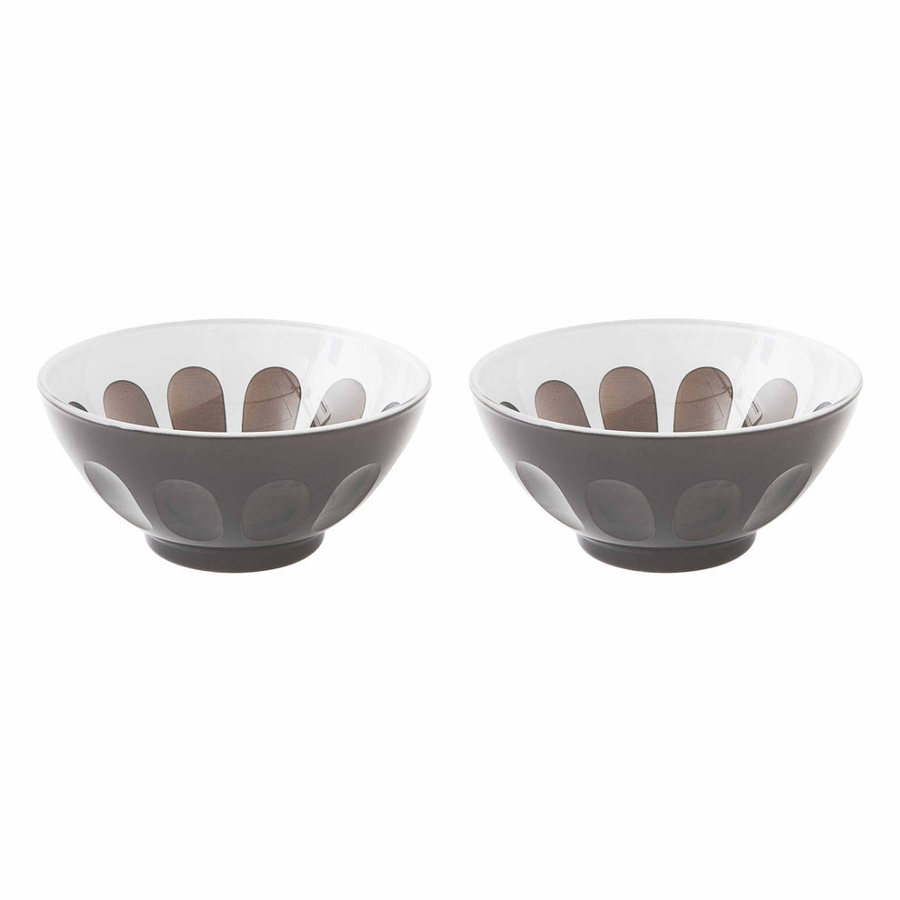 Rialto Glass Bowl Warm Gray - Set of 2