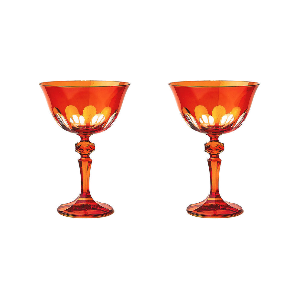 Rialto Glass Coupe Lolita (Dark Red) - Set of 2
