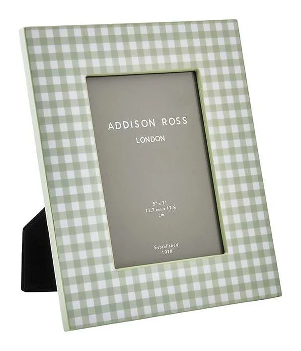 Gingham Lacquer Frame - Sage, 5x7
