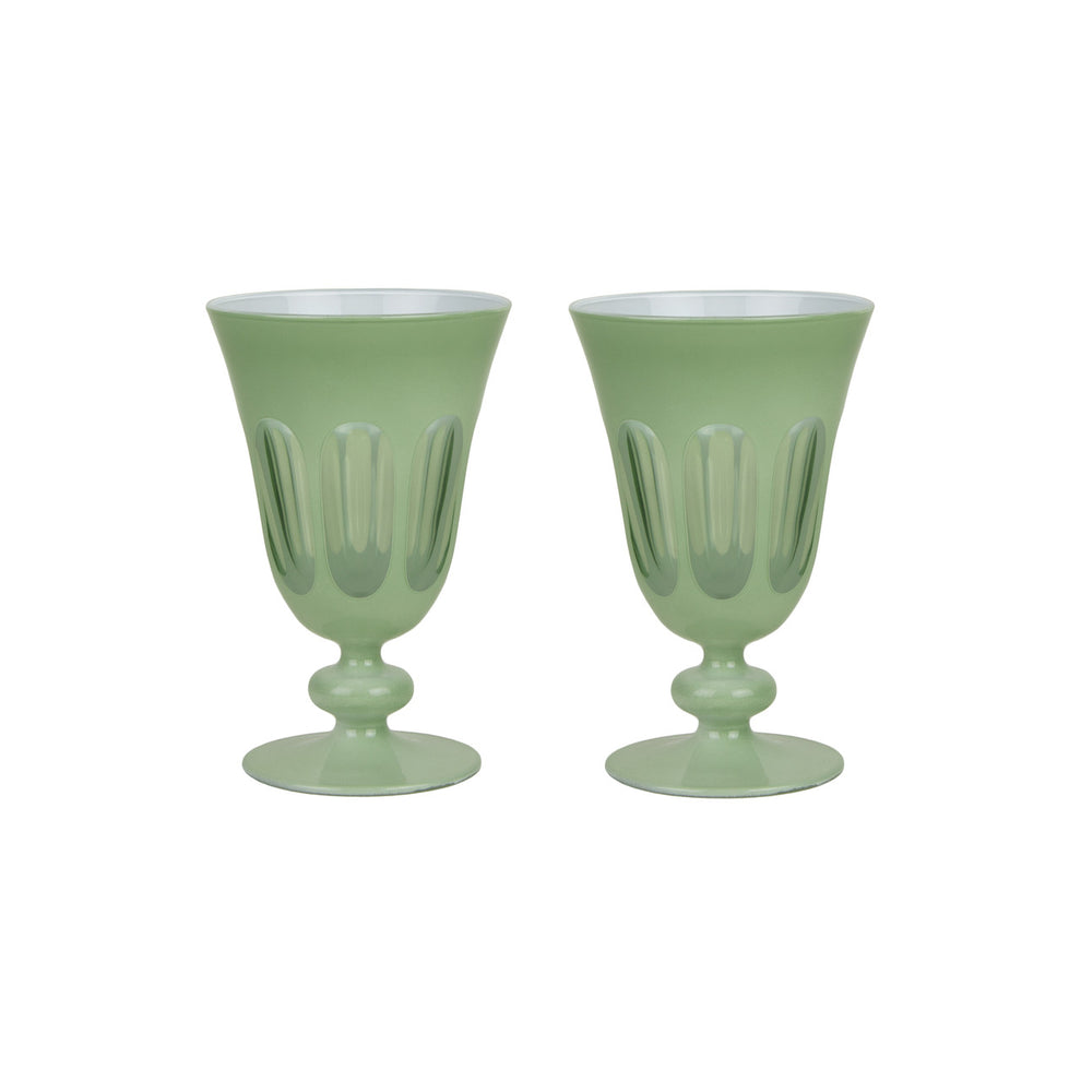 Rialto Glass Tulip Pale Sage - Set of 2