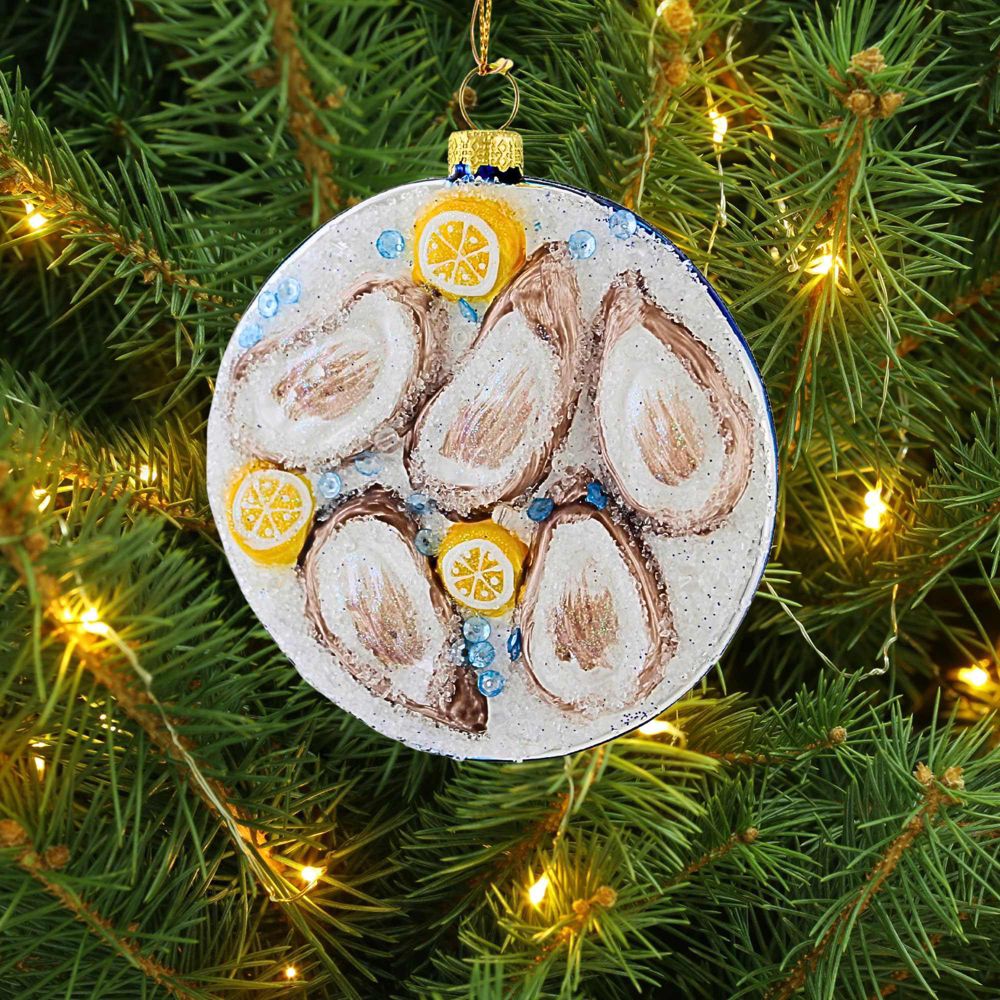 Plated Oyster on Ice Ornament