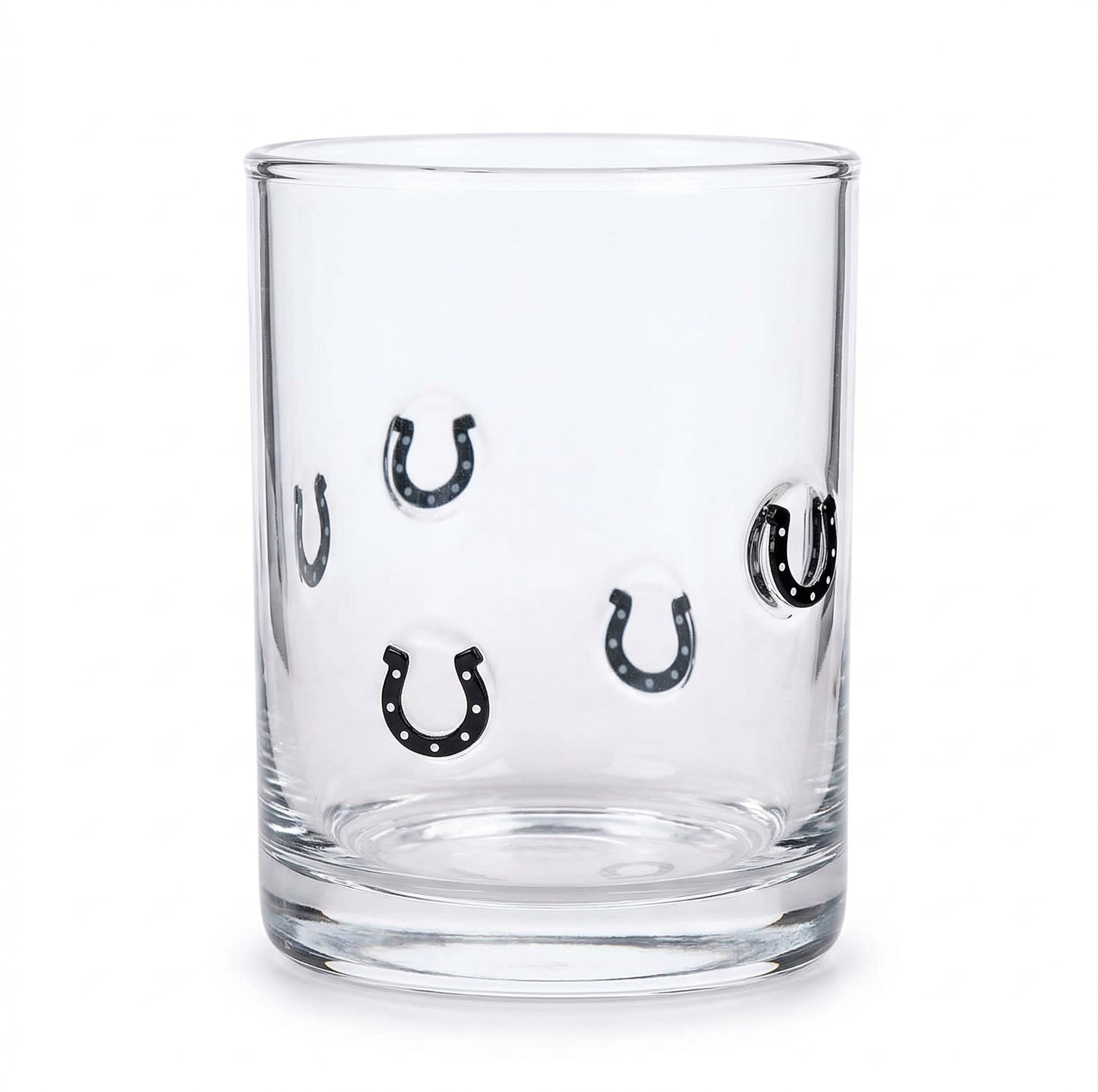 Black Horseshoe Double Old Fashioned Glass