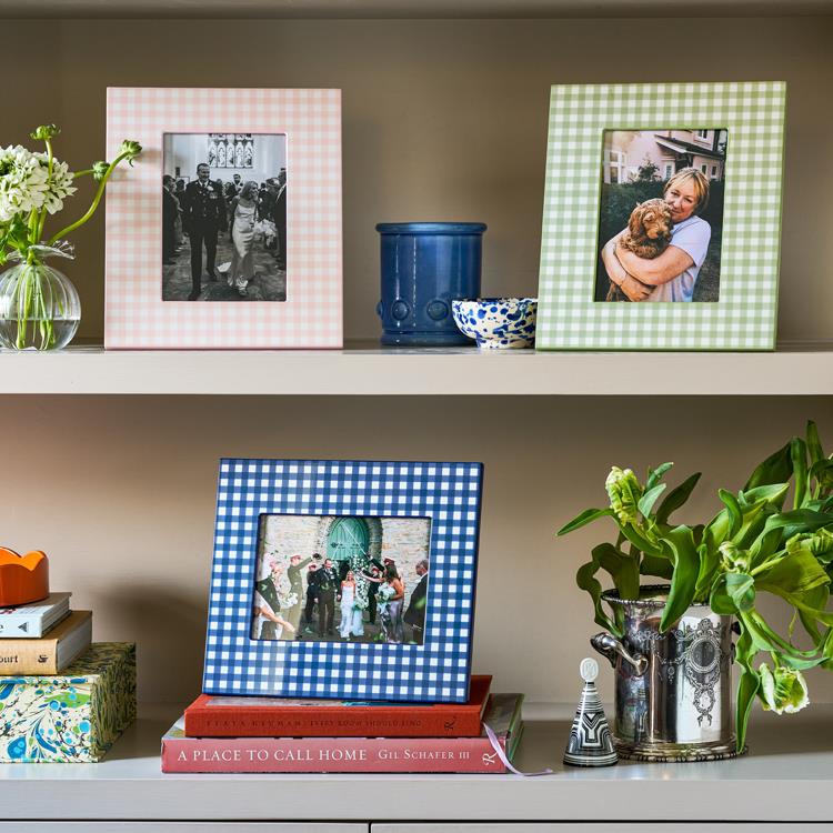 Gingham Lacquer Frame - Pink, 5x7