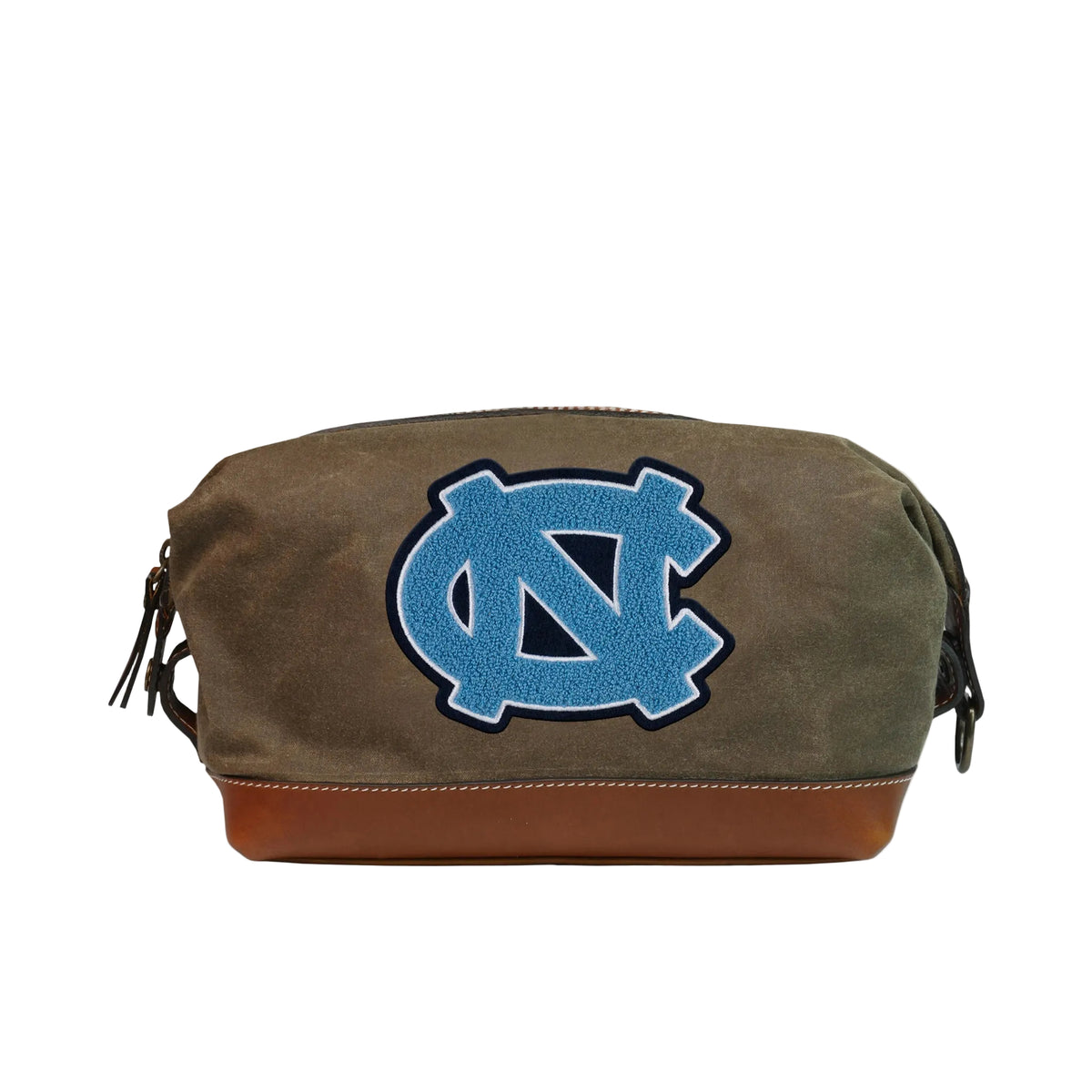unc toiletry bag with a blue logo on a light gray background