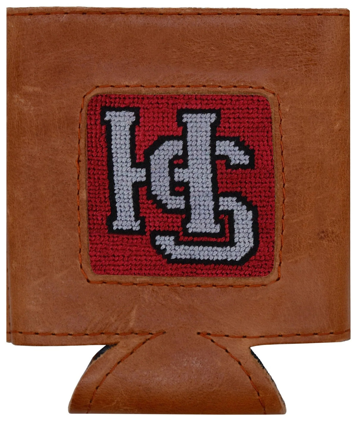 Hampden-Sydney needlepoint can cooler, alternate view