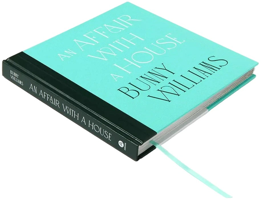 Book titled 'An Affair with a House' by Bunny Williams on a white background