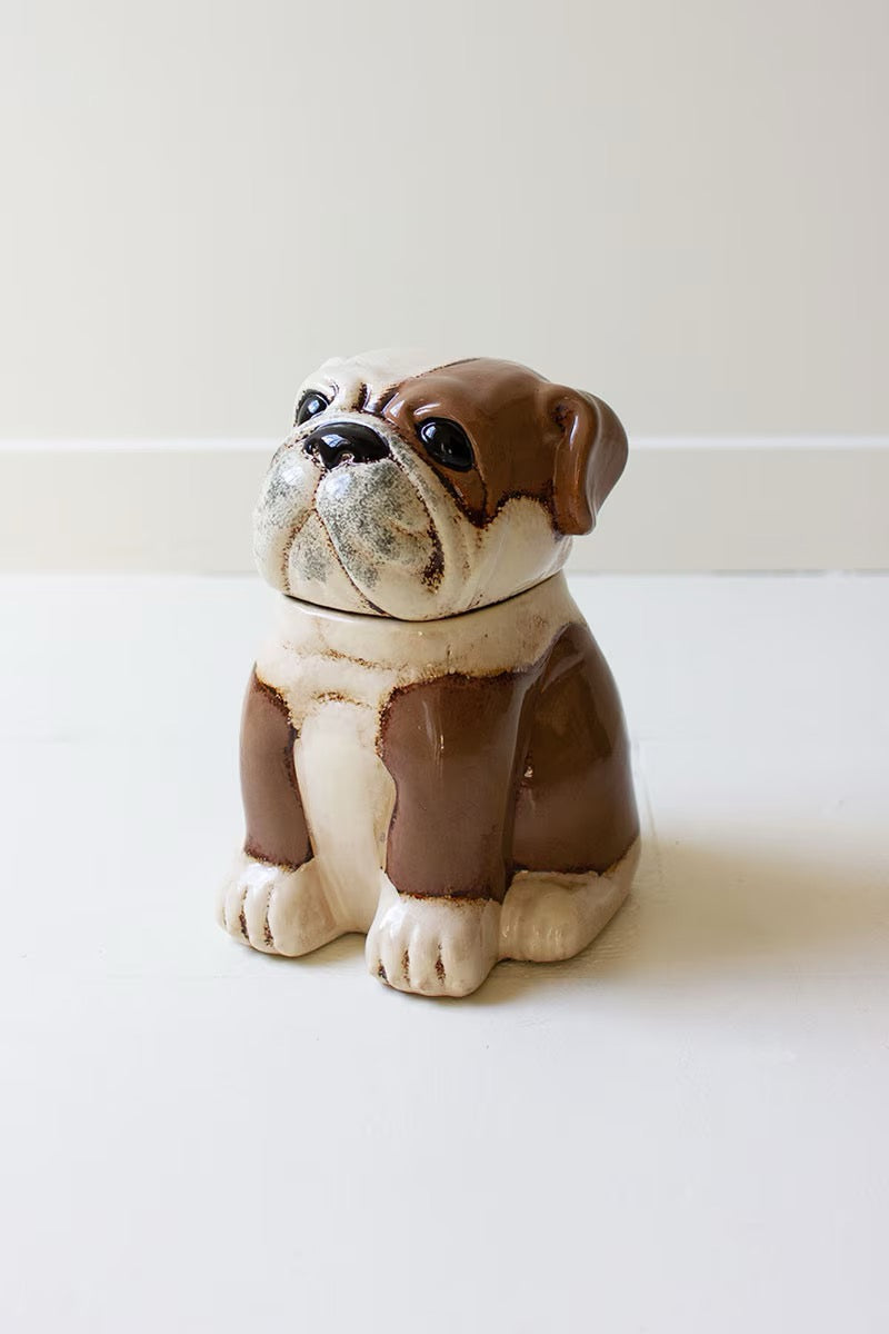 Ceramic Bulldog Canister