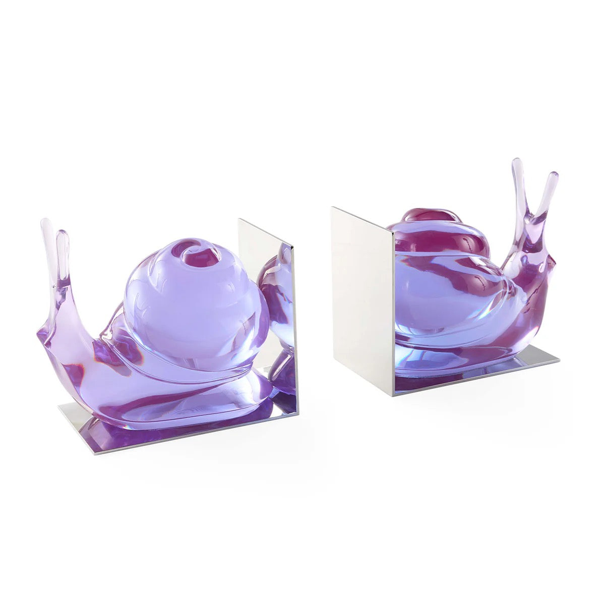 Purple ACRYLIC SNAIL BOOKENDS