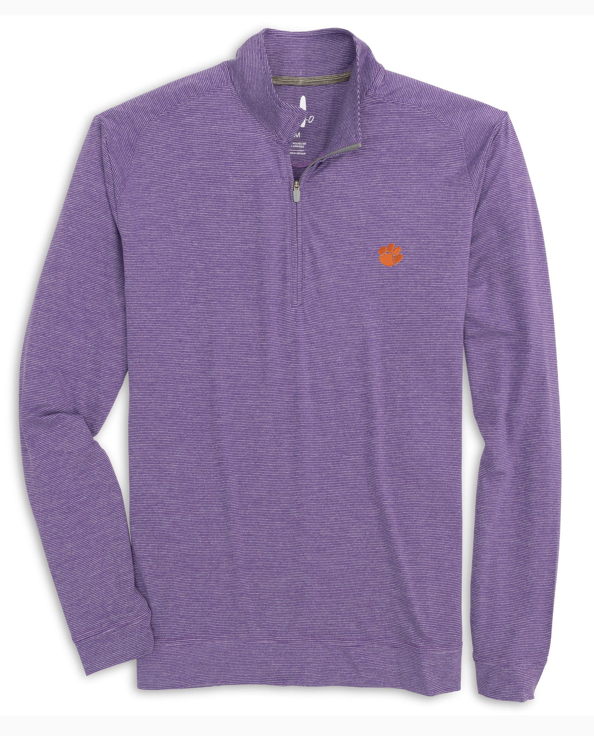 Clemson Vaughn Striped Performance 1/4 Zip