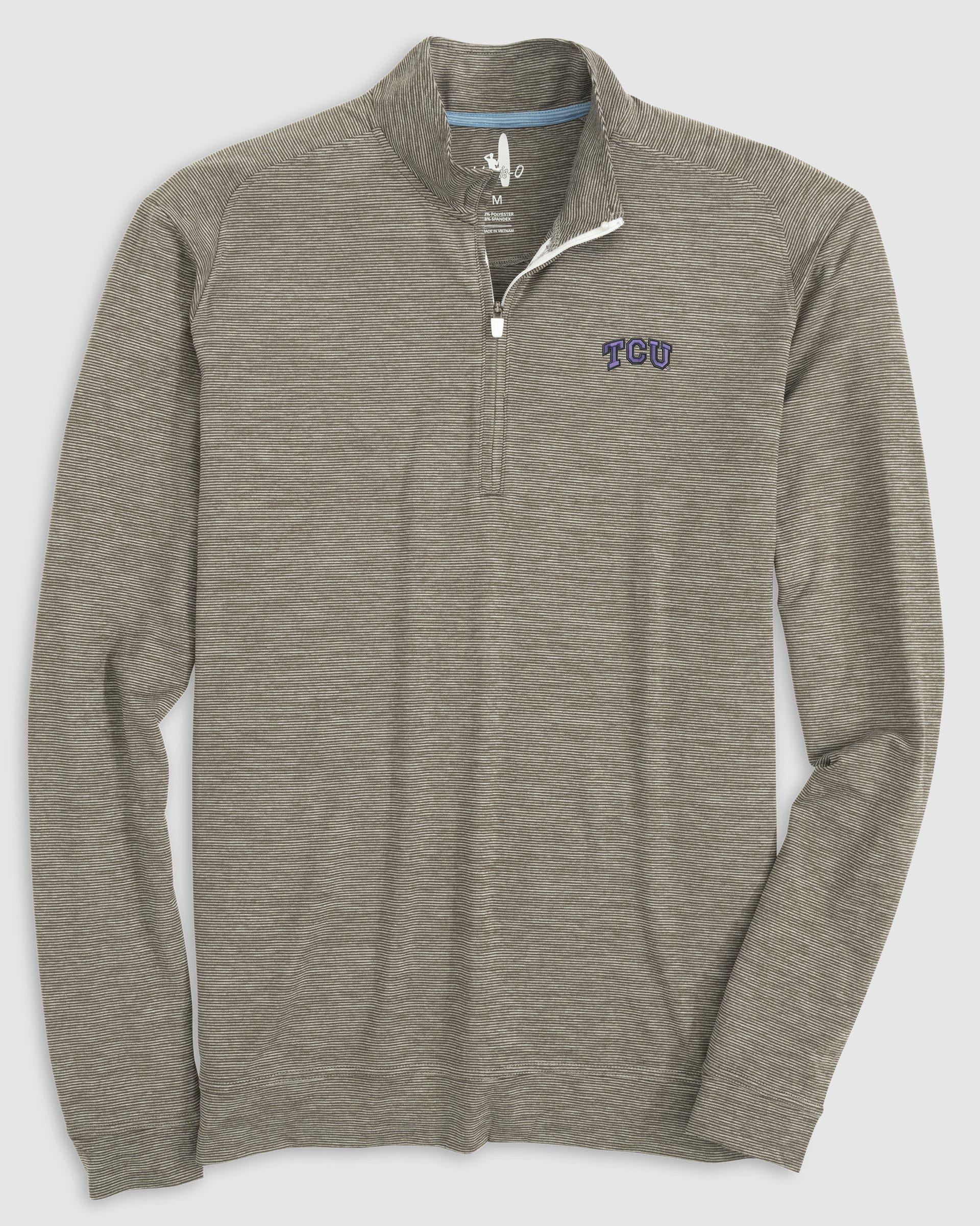 TCU Vaughn Striped Performance 1/4 Zip