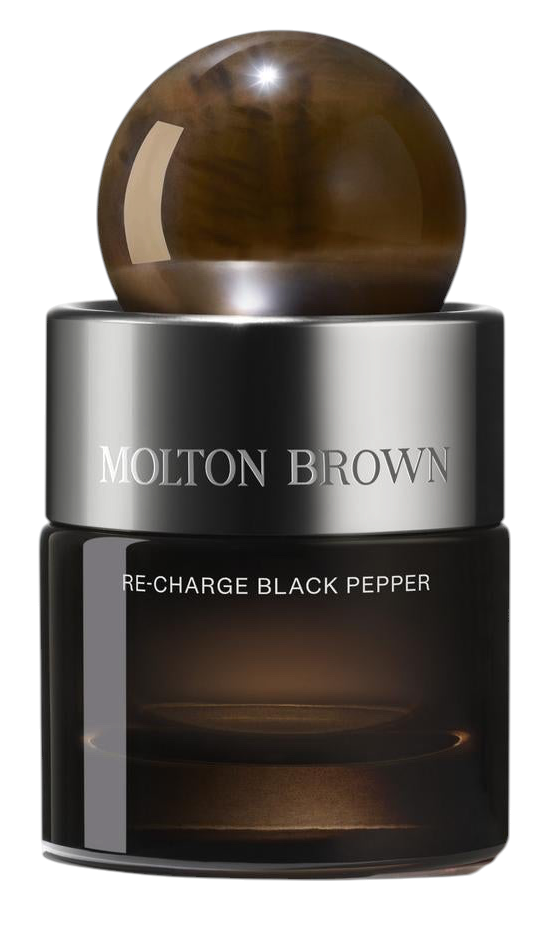 Miller Collective Molton Brown Re-Charge Black Pepper eau de parfum 30ml travel spray bottle with brown glass