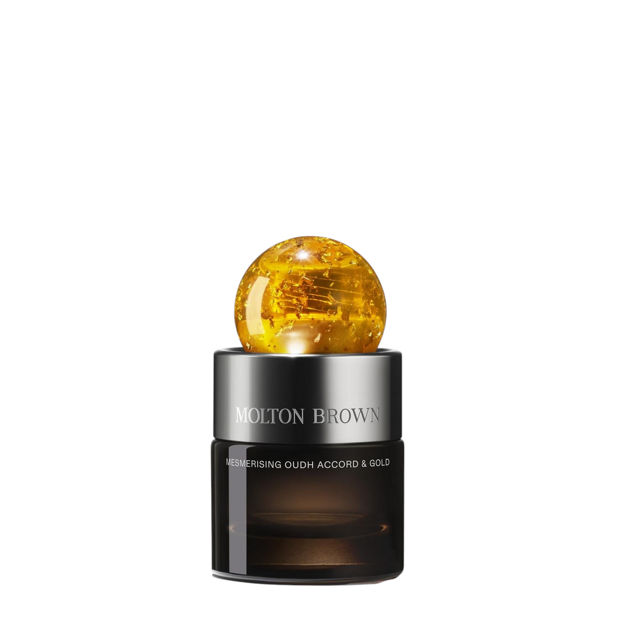 Miller Collective Mesmerising Oudh Eau de Parfum in a 30ml glass bottle with a gold-flecked spherical cap.