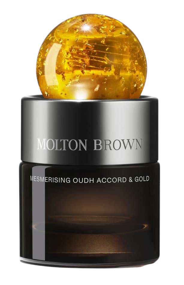 Miller Collective Mesmerising Oudh Eau de Parfum in a 30ml glass bottle with a gold-flecked spherical cap.