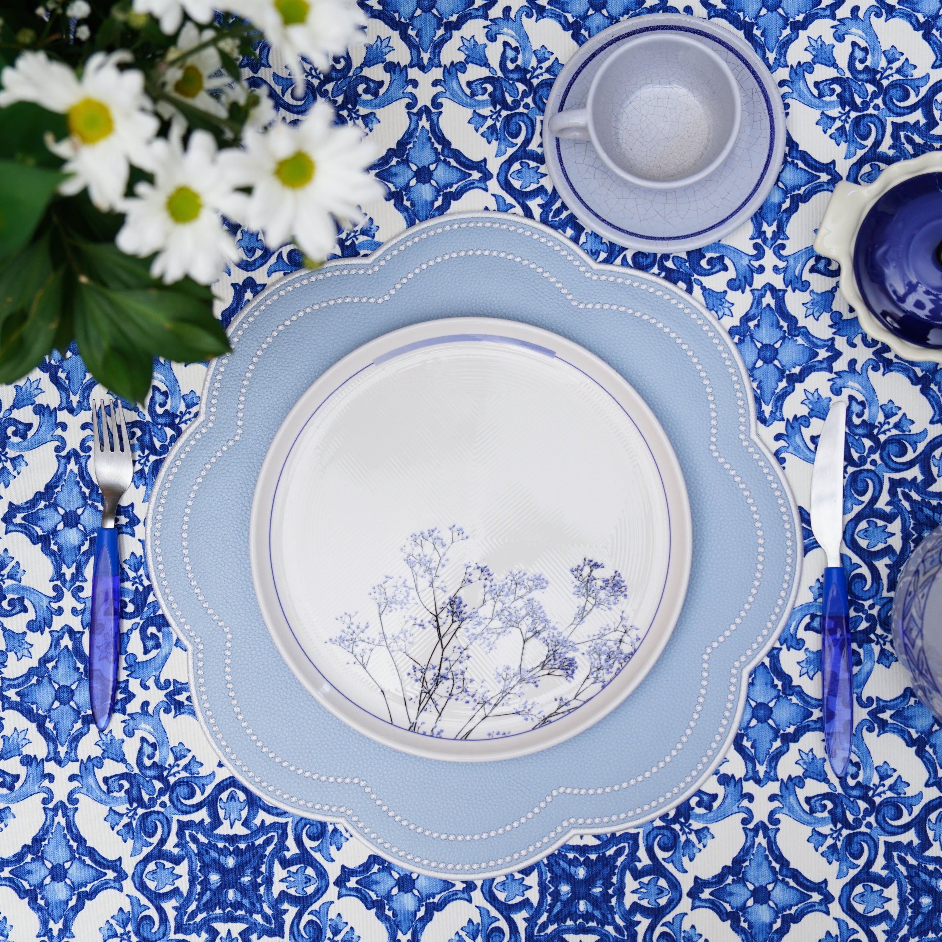 Nurture Sky Blue Faux Leather Placemat