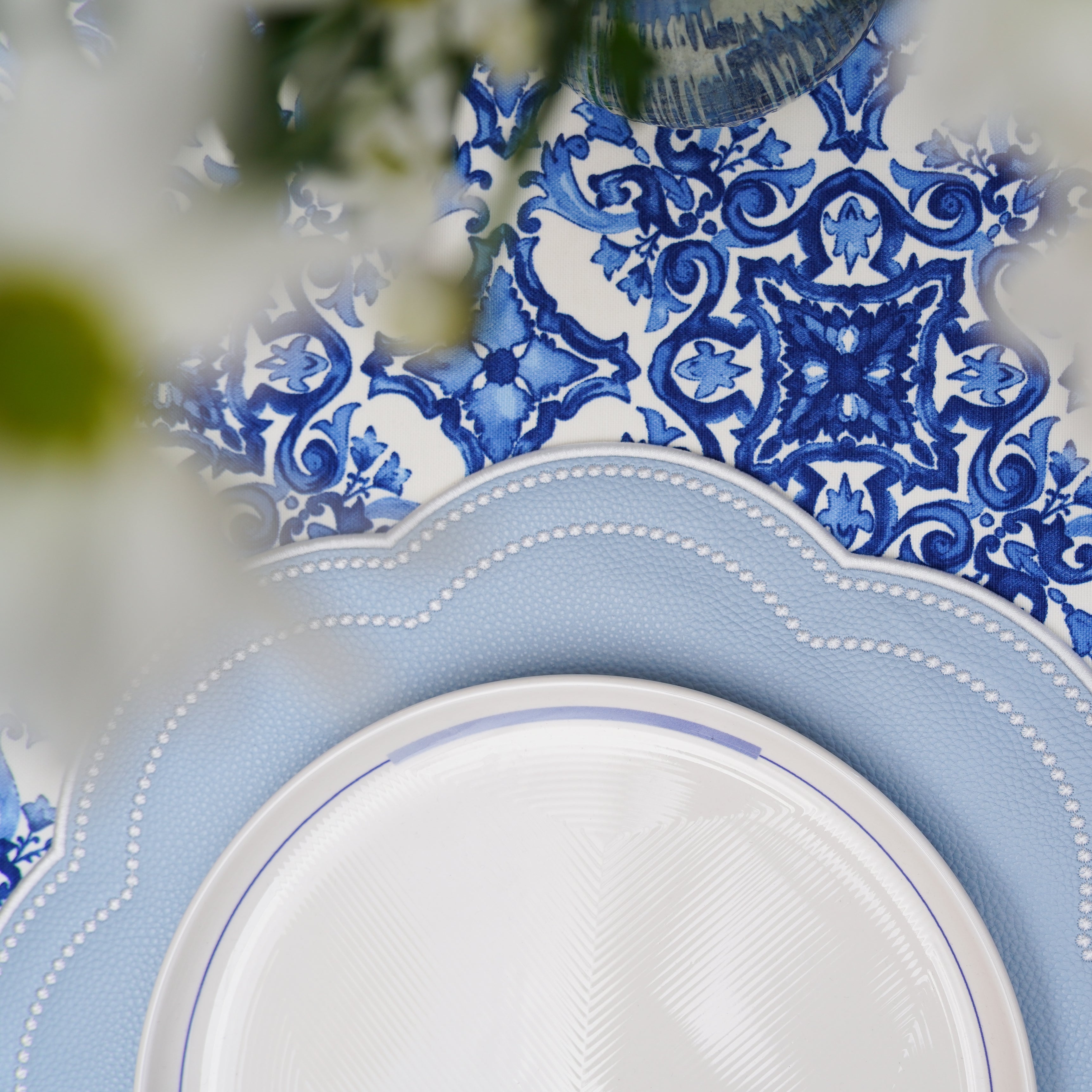 Nurture Sky Blue Faux Leather Placemat