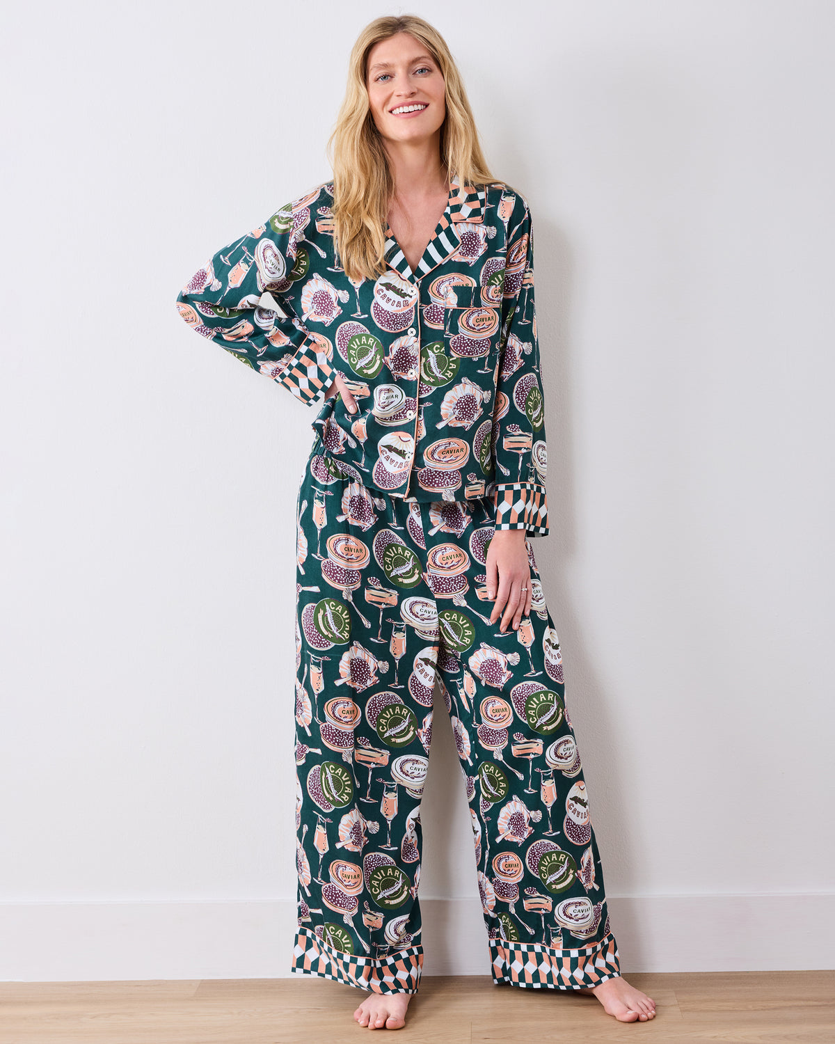Champagne & Caviar Eco Satin Soho Pajama Set