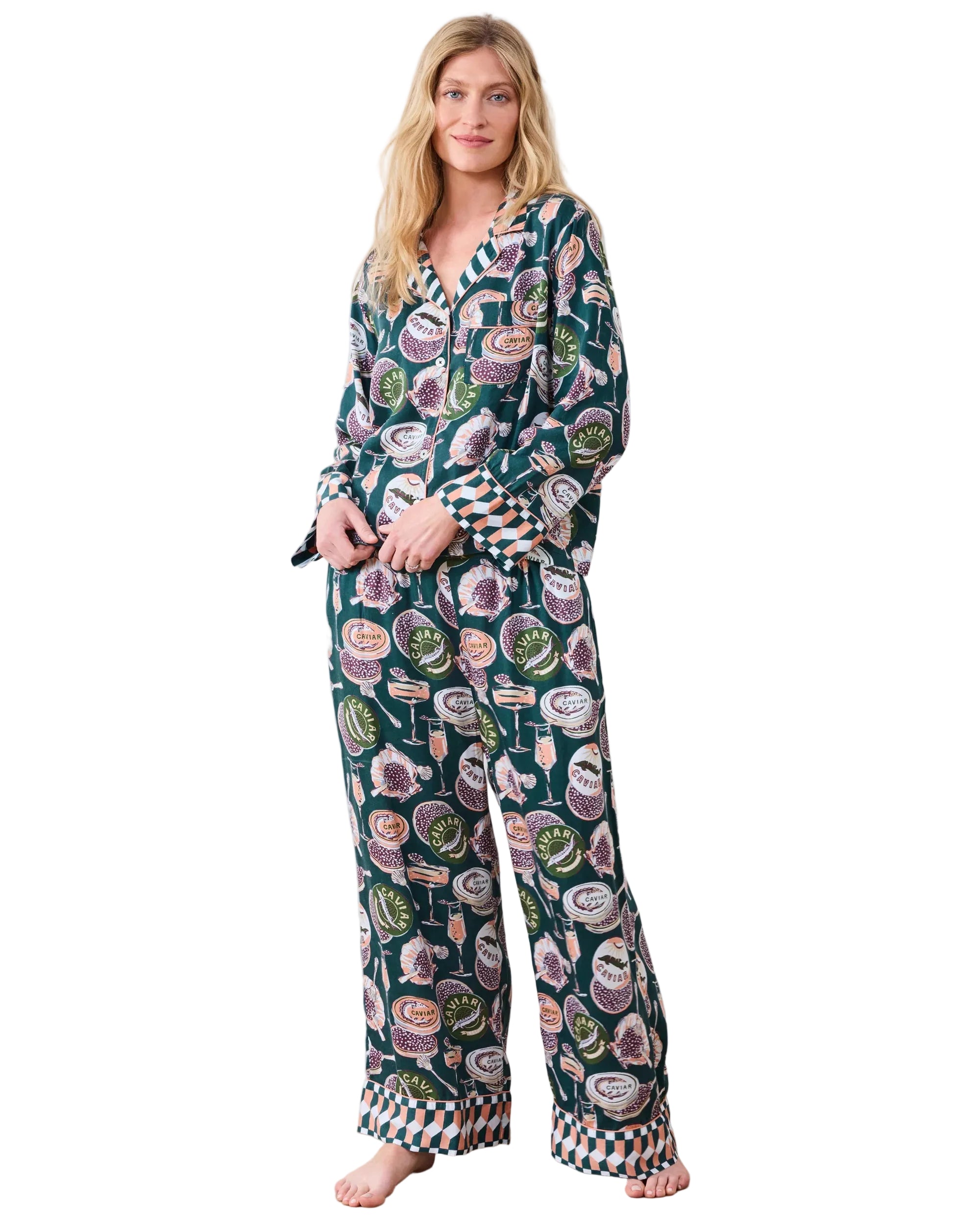 Champagne & Caviar Eco Satin Soho Pajama Set