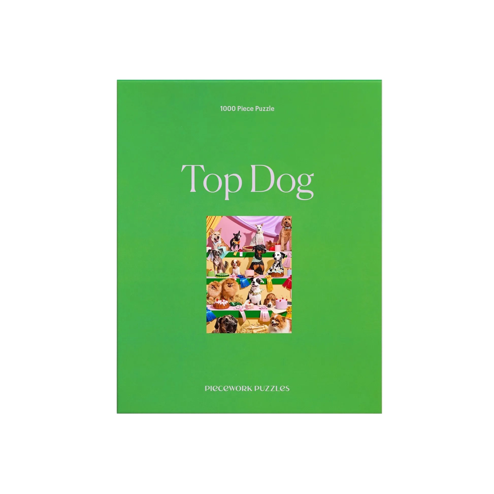 Green puzzle box titled 'Top Dog' on a light purple background