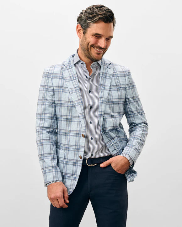 Samuel Printed Plaid Knit Stretch Sport Coat