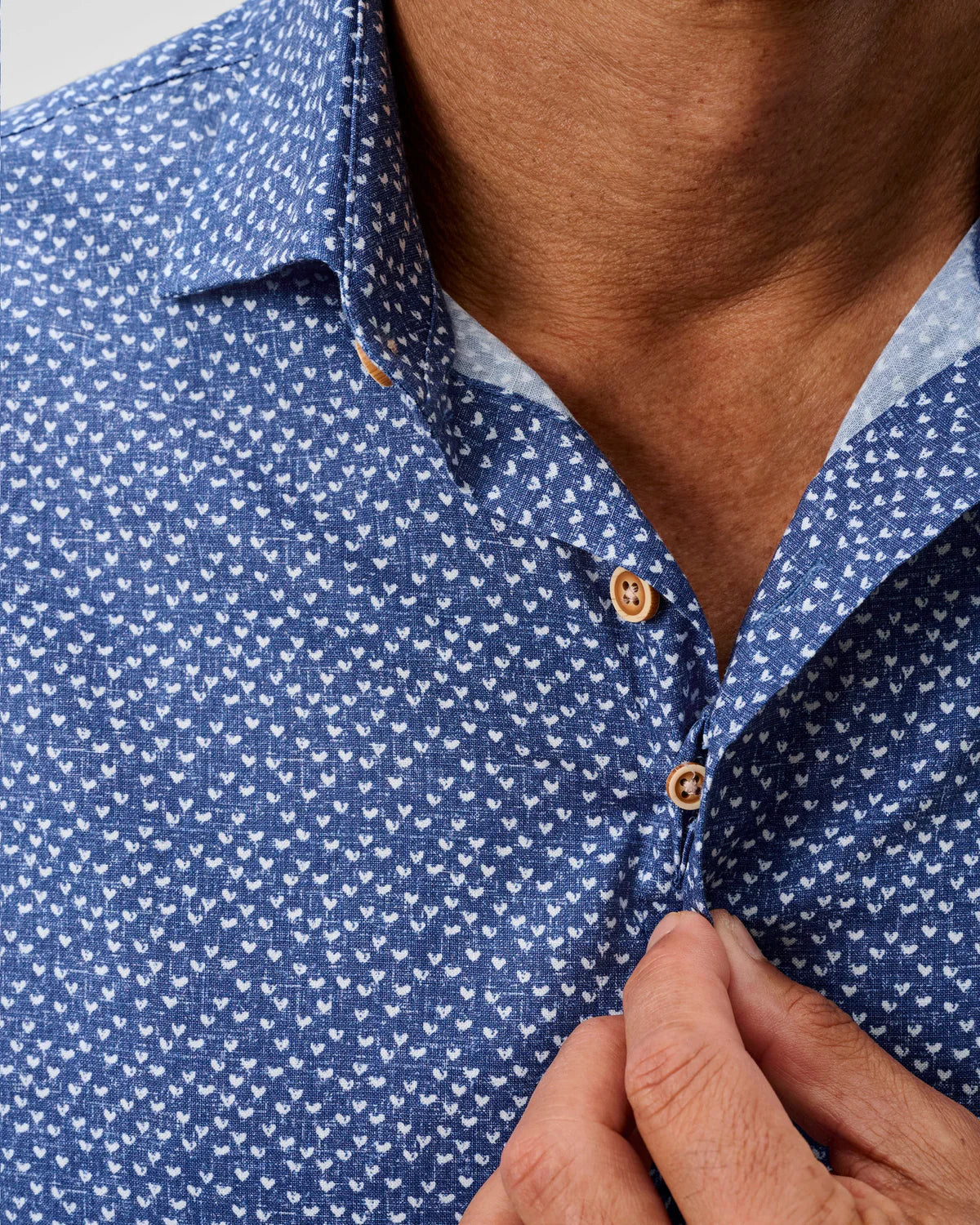 PATEL Cotton Blend Short Sleeve Button Down Shirt