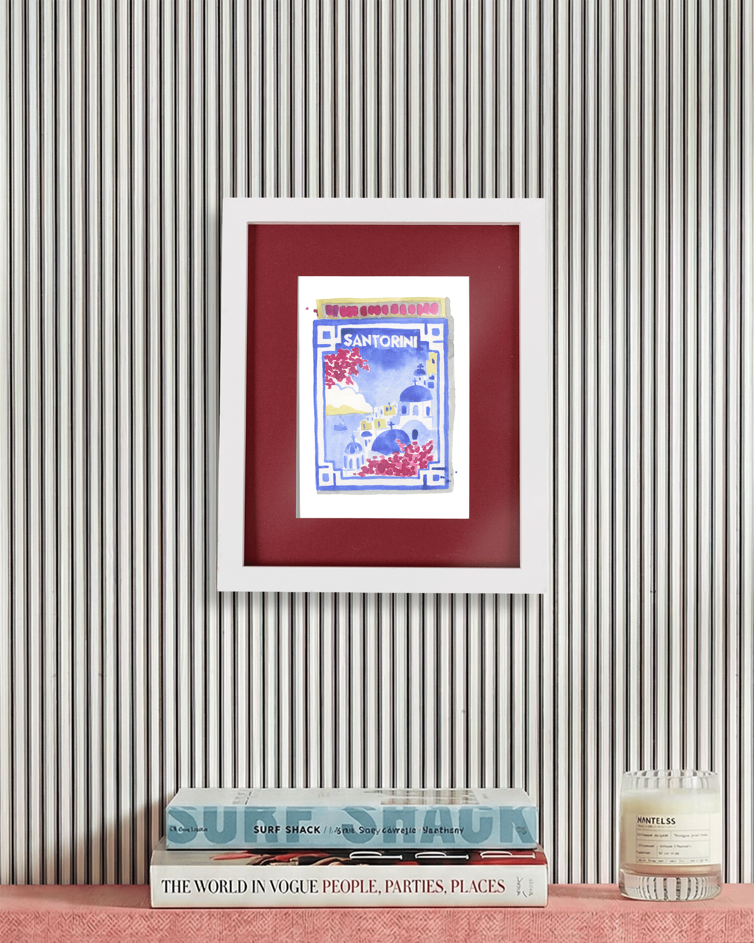 Santorini Matchbook Art Print