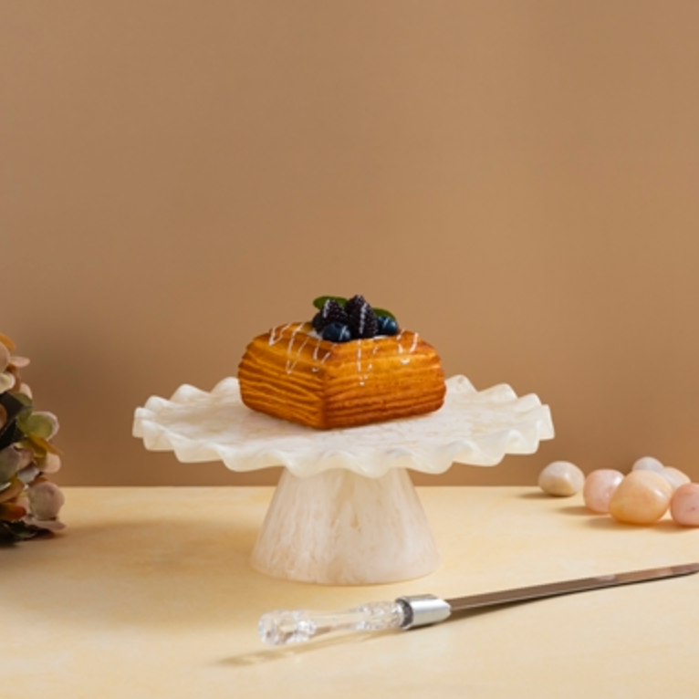 White Resin Cake Stand Large