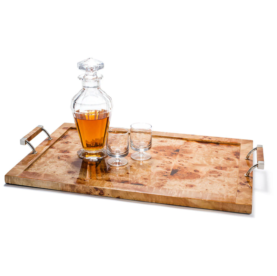 Burl Veneer Serving Tray
