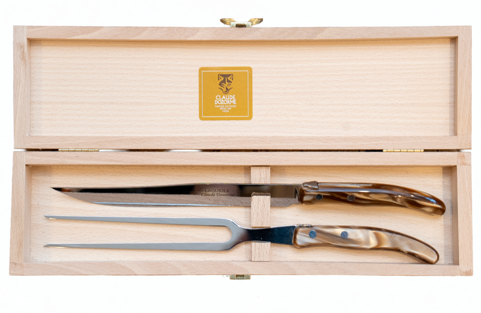 Berlingot Carving Set - Cappuccino Handle