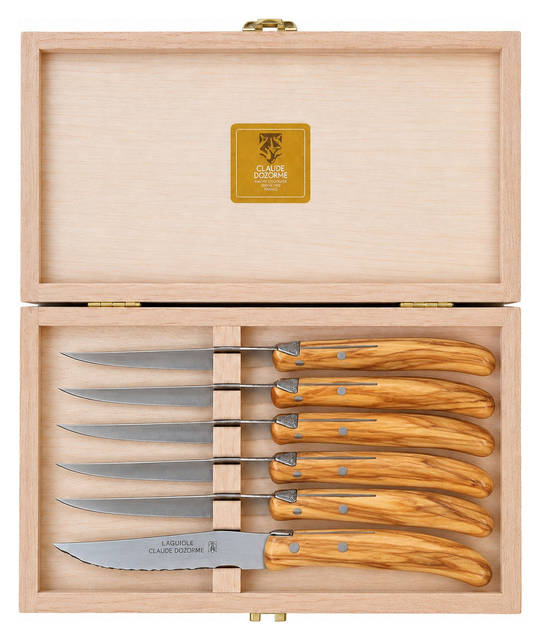 Laguiole Knife Set of 6 - Olive Wood