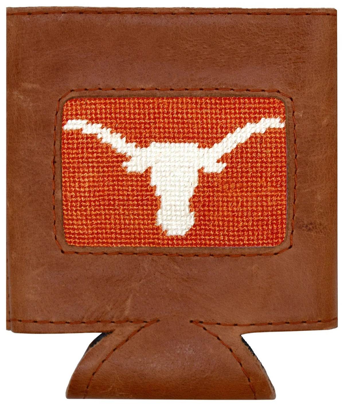 Texas Longhorns needlepoint can cooler, alternate view
