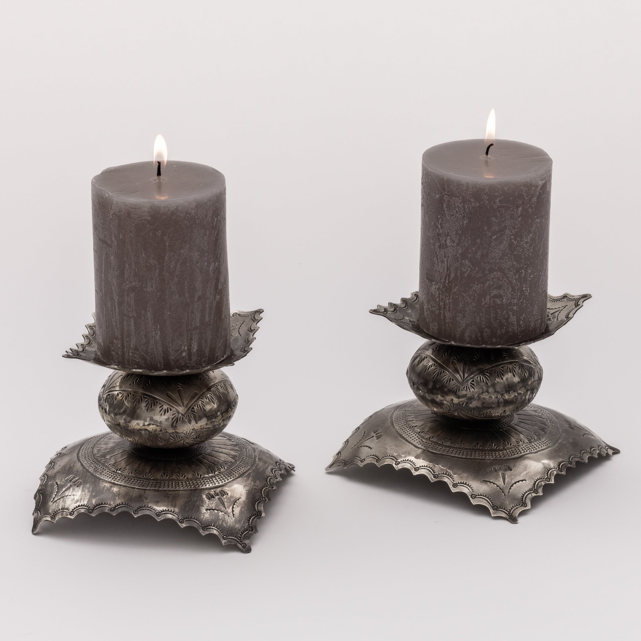 Stamped Candlestick Pair - Short
