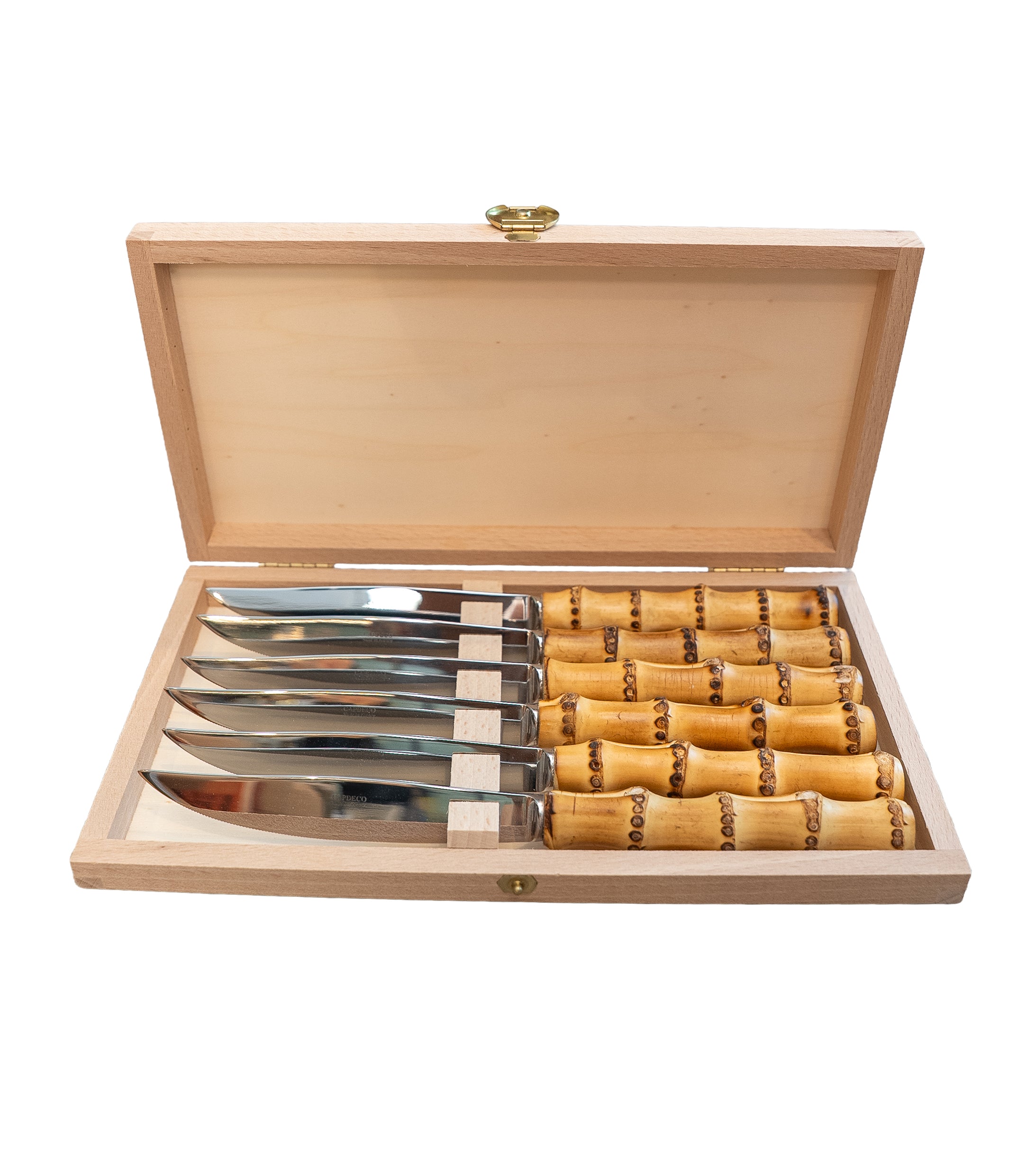 Bamboo Box of 6 Steak Knives