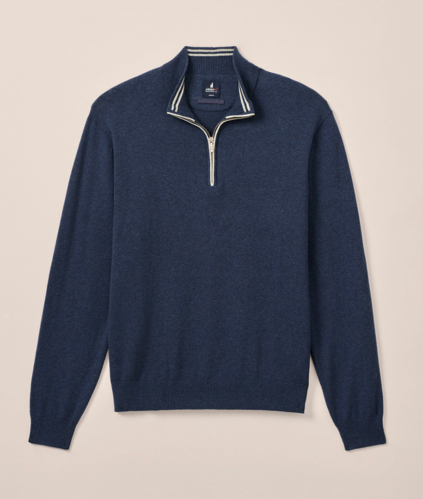 Desmond Plaited Cotton Blend 1/4 Zip Sweater